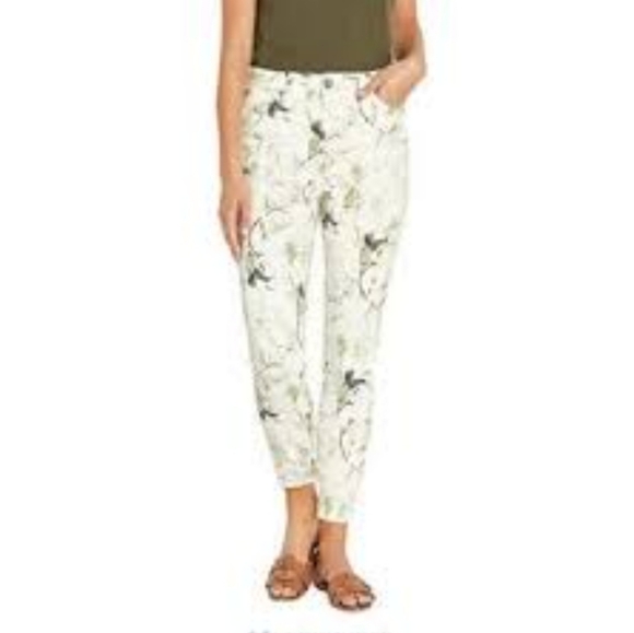 BUFFALO DAVID BITTON white floral stretch denim Savanah high rise Jeans size 12 - Picture 3 of 11